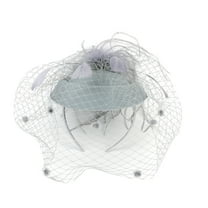 Women's Feather Fascinators Hat - Hair Pin Cocktail Headwear Pillbox Hat  Gray (One Size)