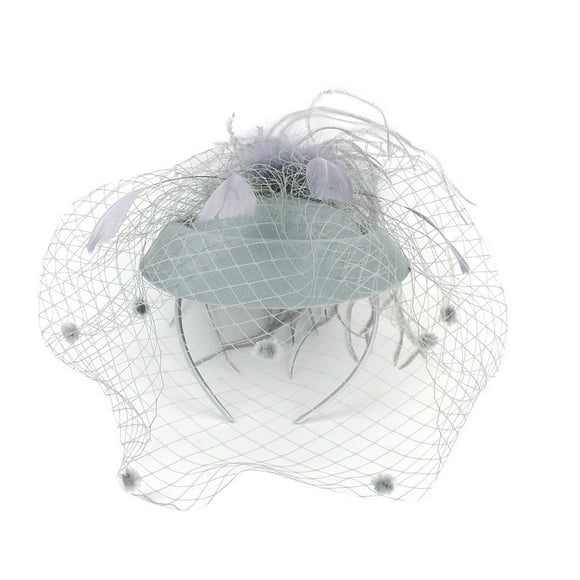 Clearance!Uooqdmx Fascinators Hats for Women, Fascinators Hats for Women Tea Party, Feather Headpiece, Tea Party Accessories for Women, Gray One Size