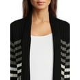 thumbnail image 5 of What's Next Women's and Women's Plus Striped Flyaway Cardigan Sweater, Midweight, Sizes XS-4X, 5 of 5