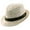 Ivory, variant on Panama Jack Weaved Toyo Fedora with Striped Black Band (Ivory, Medium)