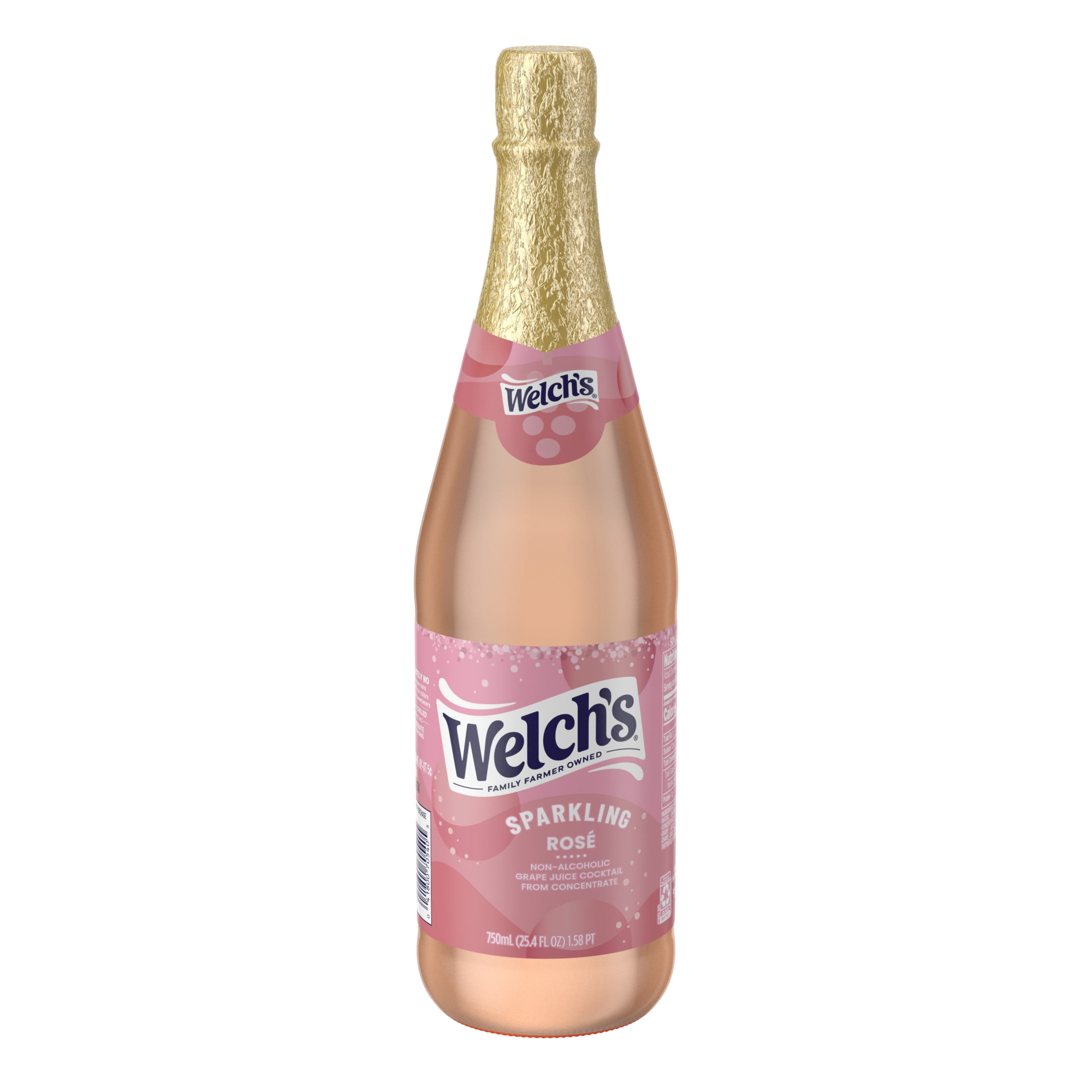 (12 pack) Welch's Non-Alcoholic Sparkling Rosé Grape Juice Cocktail, 25.4 fl oz Bottle