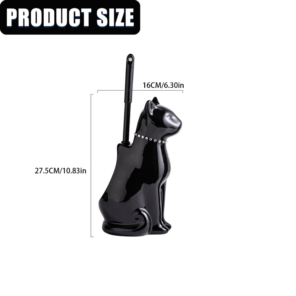 Toilet Bowl Brush Soft Bristles Toilet Cleaning Brush With Ceramic Cats Holder