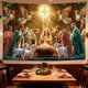 thumbnail image 3 of Bandera Navideña con Dosel Estrellado | Cortina de Terciopelo Color Melocotón con Pinzas y Clavos | Decoración Festiva para El Hogar, La Pared, La Ventana, La Fiesta, Los Eventos Navideños, Etc., 3 of 4