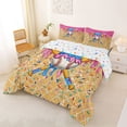 thumbnail image 2 of Castle Fairy Pink Ice Cream Drip Full Size Comforter Sets 3-Piece, Sport Baseball Bat Bedding Comforter Set, Blue Yellow,1 Comforter and 2 Pillowcases, 2 of 6