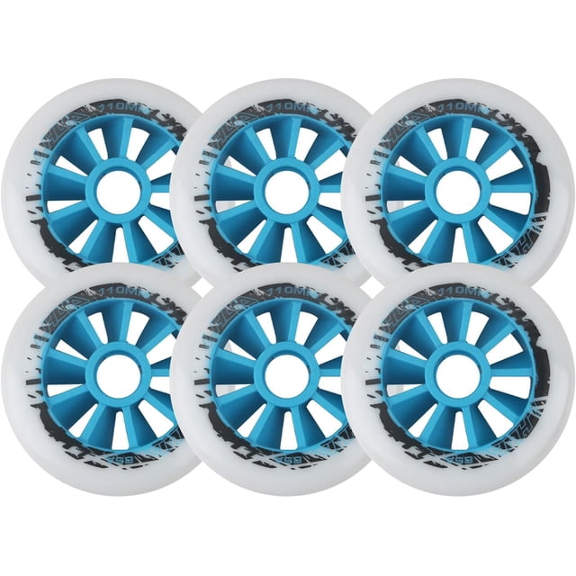 6 Roues de Patin en Ligne 90mm/100mm/110mm, Roues de Patin à Roulettes 85A pour Remplacement de Lame de Patinage