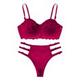 thumbnail image 4 of Conjunto de lencería con bordado de encaje con tiras y bralette de color sólido sexy para mujer Fridja nalpqowj11552, 4 of 4