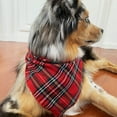 thumbnail image 4 of Wrapables Christmas Pet Triangle Bandana, Bib Scarves For Cats and Dogs (Set of 2), Small, Classic Plaid, 4 of 6