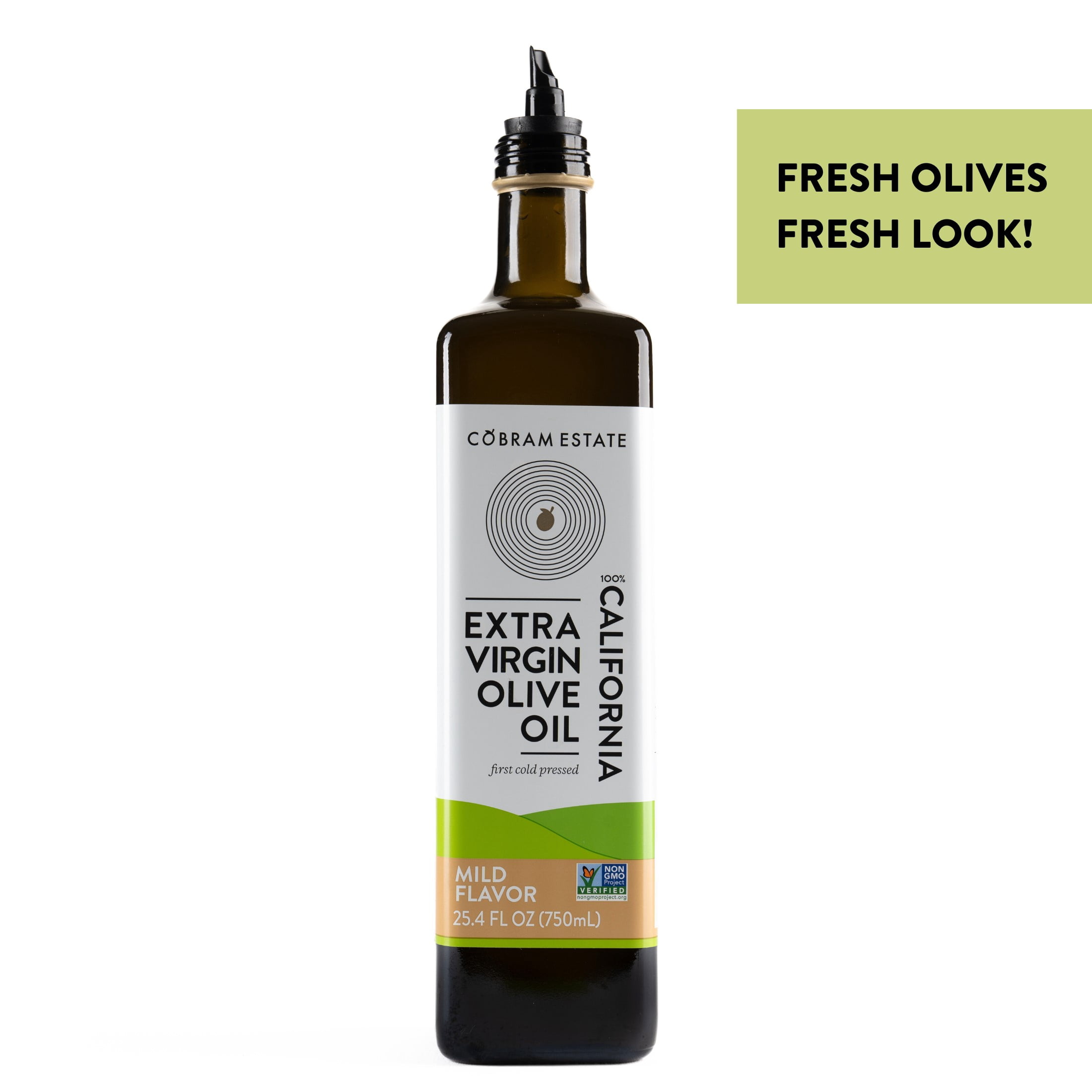Cobram Estate Mild Flavor 100% California Extra Virgin Olive Oil, 25.4 fl oz Bottle – First Cold Pressed, Easy-Pour Cooking Oil