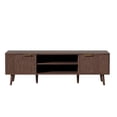 thumbnail image 3 of SHGJ&SOFT Storable TV Stand 65 Inch,Mid Century Modern TV Console Two Cabinet Doors with Open Partition in The Middleby by Wooden for Living Room,Bedroom. (Brown, 1PC), 3 of 10