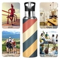thumbnail image 7 of Yayeee 20oz Insulated Water Bottle Double Wall Stainless Steel with Flip Straw Lid, Beige Stripes, 7 of 7
