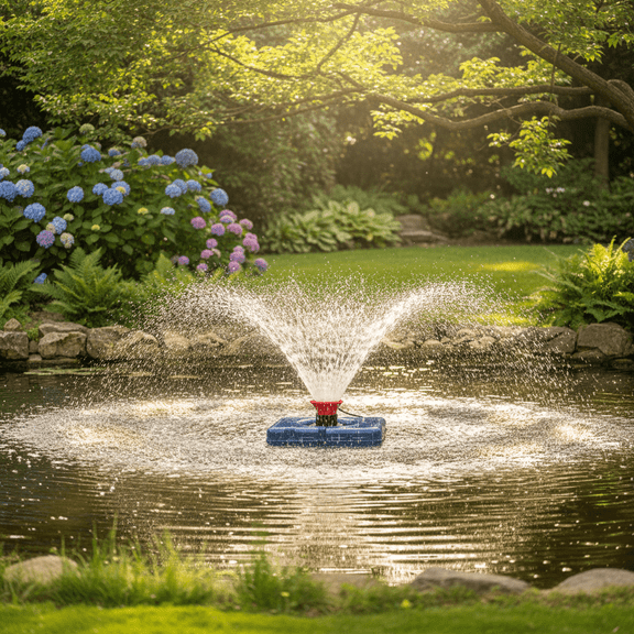 Pond Fountain Aerator, 1HP 15000 GPH Pond Aerator 750W, with 100 Feet Power Cord, Multifunctional Timer Controller for Ponds & Lakes Water Circulation