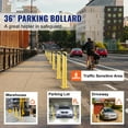 thumbnail image 2 of BENTISM Safety Bollard Steel Bollard Post 36"H 4.5"D Yellow Signs Pipe Steel Barrier Yellow Powder Coat Pipe Steel Safety Barrier with 4 Free Anchor Bolts for Traffic-Sensitive Area, 2 of 9