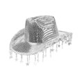 thumbnail image 5 of FVDPWYE Cowboy Hat for Women Cowgirl Hat Sparkly for Photo Props Celebration Cosplay Silver, 5 of 9
