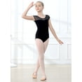 thumbnail image 6 of Stelle Girls Mesh Short Sleeve Ballet Leotards Dance Gymnastic Outfits Basic Dance Leotard for Girls/Toddlers/Kids,Black,4T, 6 of 8