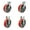 2 Swivel w/2 Brakes & 2 Swivel Locks - 2 Rigid, variant on 6 Inch Extra Heavy Duty Red Poly on Cast Iron Wheel Rigid Top Plate Caster