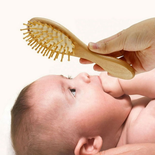2 pièces bébé brosse à cheveux enfant en bas âge laine naturelle brosse à cheveux  bébé peigne pour bébé enfants 