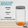 thumbnail image 4 of Small Mason Jars with Lids Set 8 oz. Set of 10, Bulk Pack - Glass Jars for Overnight Oats, Candies, Fruits, Pickles, Spices, Beverages - Orange, 4 of 5