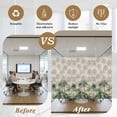 thumbnail image 5 of Summer Tropical Leaves Window Privacy Film, Green Palm Trees Botanical Static Cling UV Sun Blocking Heat Control Window Tint Day and Night, Non-Adhesive One Way Windows Privacy Cover 17.7''x78.7'', 5 of 7