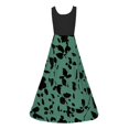 thumbnail image 4 of YFELWZ Robe Élégante Imprimée Grande Taille pour Femmes Printemps Été Vert Foncé S, 4 of 5