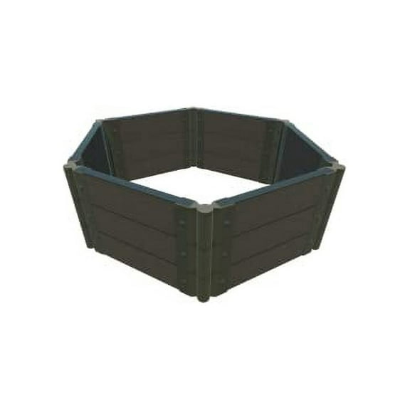 WEATHERED 2" TOOL FREE: 2 x 2 x 16.5' GARDEN RAISED BED (HEXAGON) JEFFERSON