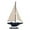 Dark Blue Solid Sail Boat Triangle 17" x 3" x 28", variant on 17" x 28" Dark Blue Wood Sail Boat Sculpture with Lifelike Rigging, by DecMode