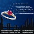 thumbnail image 2 of Gem Stone King 925 Silver and 10K Yellow Gold Red Ruby and Lab Grown Diamond Engagement Ring for Women | 1.30 Cttw | Round 6MM | Gemstone July Birthstone | Size 8, 2 of 6