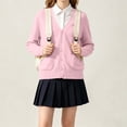 thumbnail image 5 of Girls Cardigan Sweater 2026 Fall Winter Kids School Uniforms Cotton Button Down Toddler Sweaters Tops Warm Jacket Fashion Outfits, 5 of 7