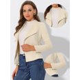 thumbnail image 2 of INSPIRE CHIC Veste en Faux Suède pour Femmes, Cardigan Ouvert à Revers Drapé, Abricot G, 2 of 4