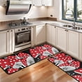 thumbnail image 3 of Kitchen Rugs Sets Of 2,Red Mushroom Line Black Pattern Anti Fatigue Kitchen Mat Rugs Non Slip Washable,Decorative Kitchen Floor Mats for Kitchen,Sink,Laundry,17"x47"+17"x47", 3 of 5