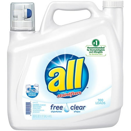 All 2X Ultra Free Clear Liquid Laundry Detergent, 150 oz