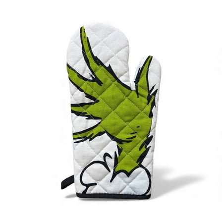 Grinch Holiday Oven Mitt, Quilted Heat Resistant Kitchen Glove