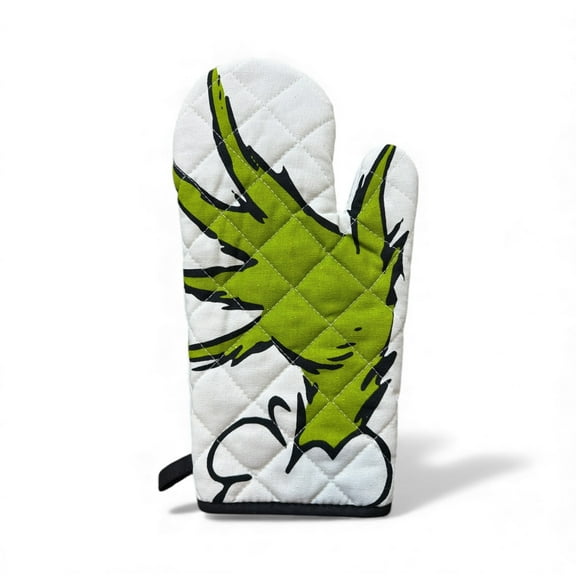 Grinch Holiday Oven Mitt, Quilted Heat Resistant Kitchen Glove