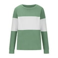thumbnail image 4 of Pullovers for Women,Pullover for Women,Color Blocked Round Neck Pullover Long Sleeved Casual Top,Tops for Women, 4 of 6