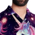 thumbnail image 5 of Starry Unicorn Men's Printed Button Down Short Sleeve Casual Summer Beach Shirt - Unisex, 5 of 6