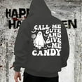 thumbnail image 2 of Hoodies for Men Casual Halloween Ghost Print Pullover Warm Long Sleeve Comfortable Hooded Sweatshirt Fall Winter Streetwear Loose Sweatshirts for Men Dark Gray M, 2 of 4