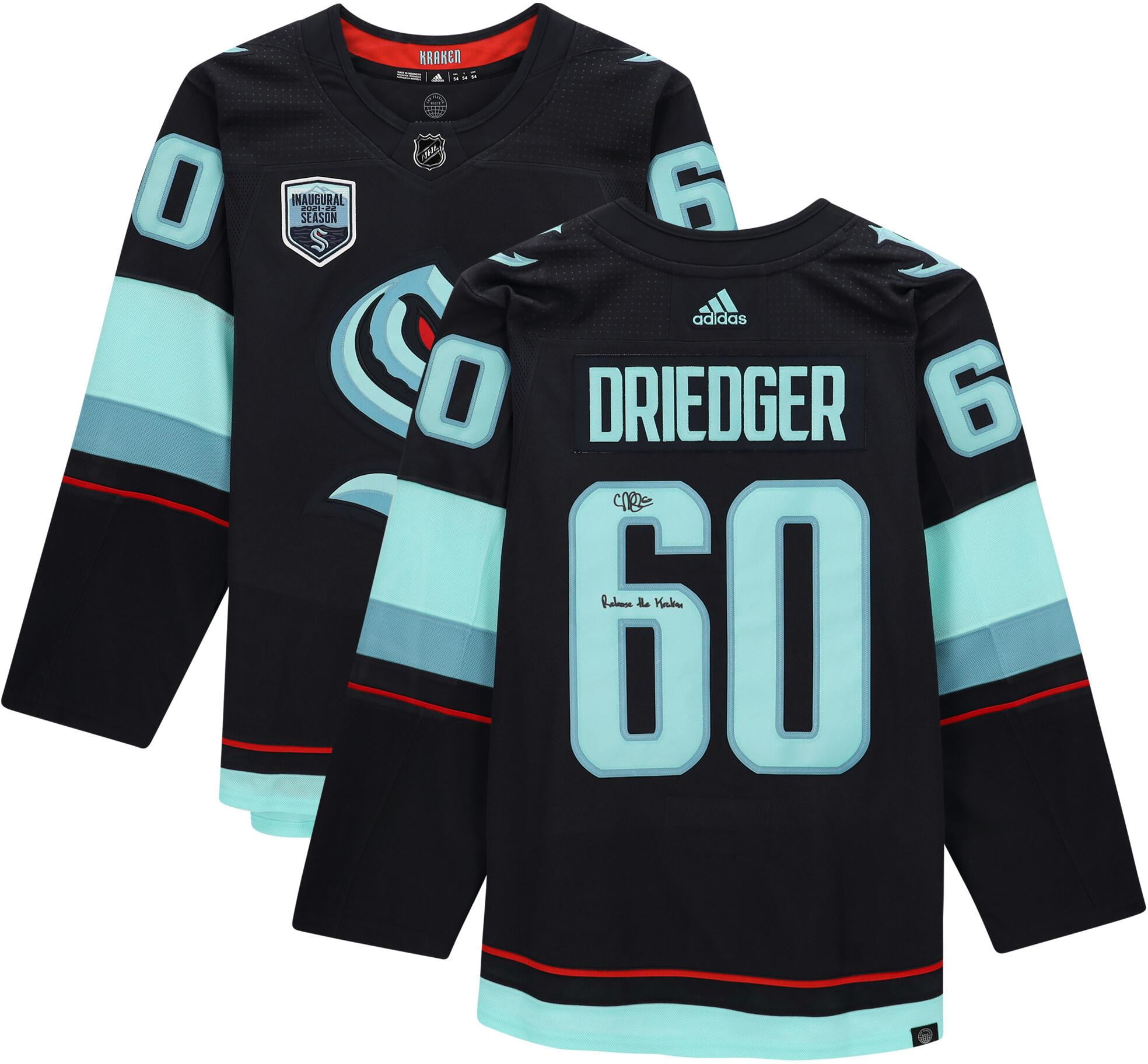 Chris Driedger Seattle Kraken Autographed Navy Adidas Authentic Jersey