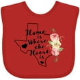 thumbnail image 3 of Inktastic Texas Home is Where The Heart is with Watercolor Floral Girls Baby Bib, 3 of 4