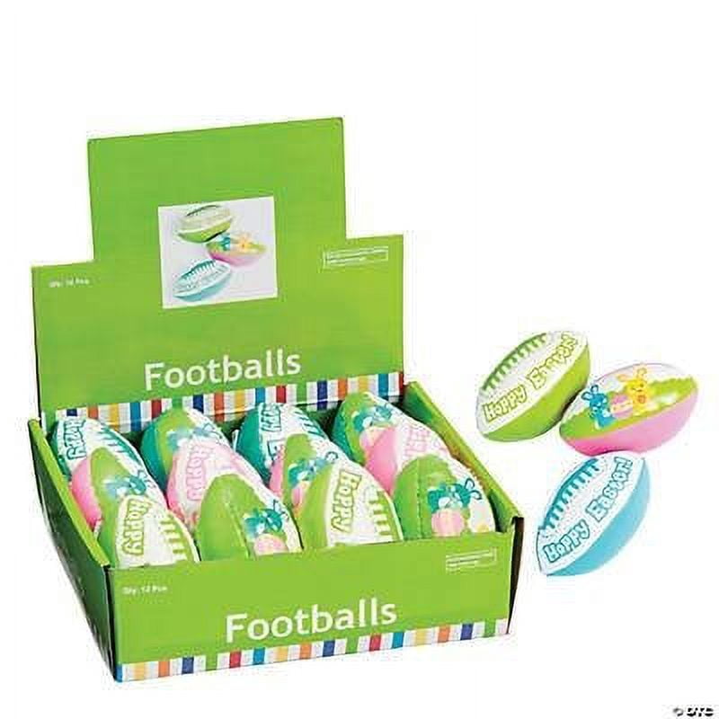 Fun Express Vinyl "Hoppy Easter" Foam Football Party Favors - 12 Pieces