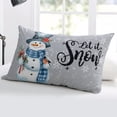 thumbnail image 5 of Christmas Throw Pillow Covers, Grey Snowman Xmas Winter Snowflake Soft Breathable Pillow Cases with Invisible Zipper for Sleeping, Small Pillowcases for Couch Bed Sofa Chair 16x24 Inches, 5 of 6