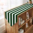 thumbnail image 4 of Green Striped Table Runner Linen Burlap Table Runner 48 Inches Long Farmhouse Abstract Horizontal Stripes Dresser Scarves for Kitchen Island Coffee Dining Room Party Wedding Holiday Decor 13"x48", 4 of 8
