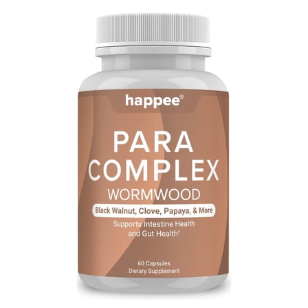 Happee Parapurge Parasite Cleanse for Humans – Herbal Gut Detox with Wormwood & Black Walnut - 60 Capsules