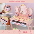 thumbnail image 7 of Spaco Kids Vanity Princess Makeup Dressing Table Chair Set with Tri-fold Mirror-Pink, Girls Vanity for Girls Kids, 7 of 7