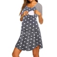 thumbnail image 1 of Jchiup Chemise de Nuit d'Allaitement Imprimée à Manches Courtes pour Maternité pour l'Allaitement Vêtements de Nuit, 1 of 7