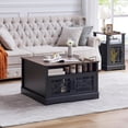 thumbnail image 4 of Square Farmhouse Coffee Table with Lift-Up Top and Hidden Storage for Living Room, Black Rustic Center Table, 4 of 6