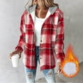 thumbnail image 6 of MELDVDIB Womens Button-Up Plaid Jacket Fall Winter Fleece Lined Blouse Fashion Causal Hooded Coat Lounge Travel Outwear Tops, 6 of 6