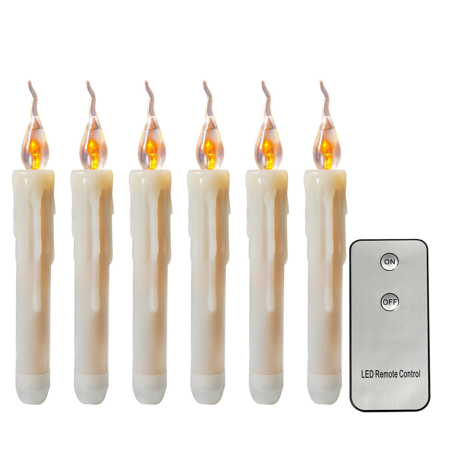 6PCS Flameless Candles Battery Operated Flameless LED Taper Candles Lights Fake Candles