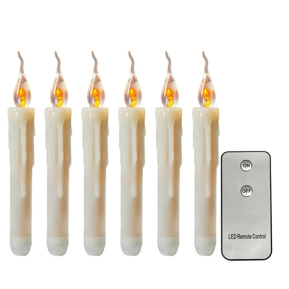 Agiferg 6PCS Battery Operated Flameless LED Taper Candles Lights Fake Candles