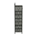 thumbnail image 5 of Household Essentials Victoria Dresser Tower Storage Organizer with 8 Drawers Black Metal Frame and Ashwood Rustic Wood Grain Top, 5 of 7