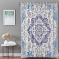 thumbnail image 3 of Bathroom Shower Curtain Purple Ethnic Flower Texture Waterproof Shower Curtains with Hooks, Abstract Geometric Seamless Bath Curtains Bathtub Curtain Home Decor 36x72in, 3 of 9