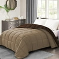 thumbnail image 3 of BedDecor 300 GSM 1Pcs Reversible Solid (Chocolate-Taupe, Full/Queen) 100% Egyptian Cotton Base Down Alternative Comforter, 3 of 8